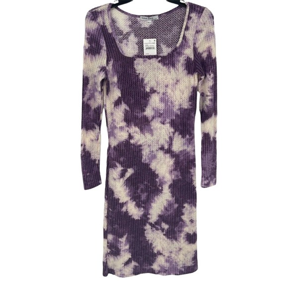Velvet Torch Waffle Knit Purple Tie Dye Dress Size Large - Picture 1 of 9